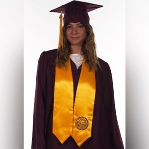 💛Arizona State University ASU Graduation Regalia Cap & Gown & Stole with logo